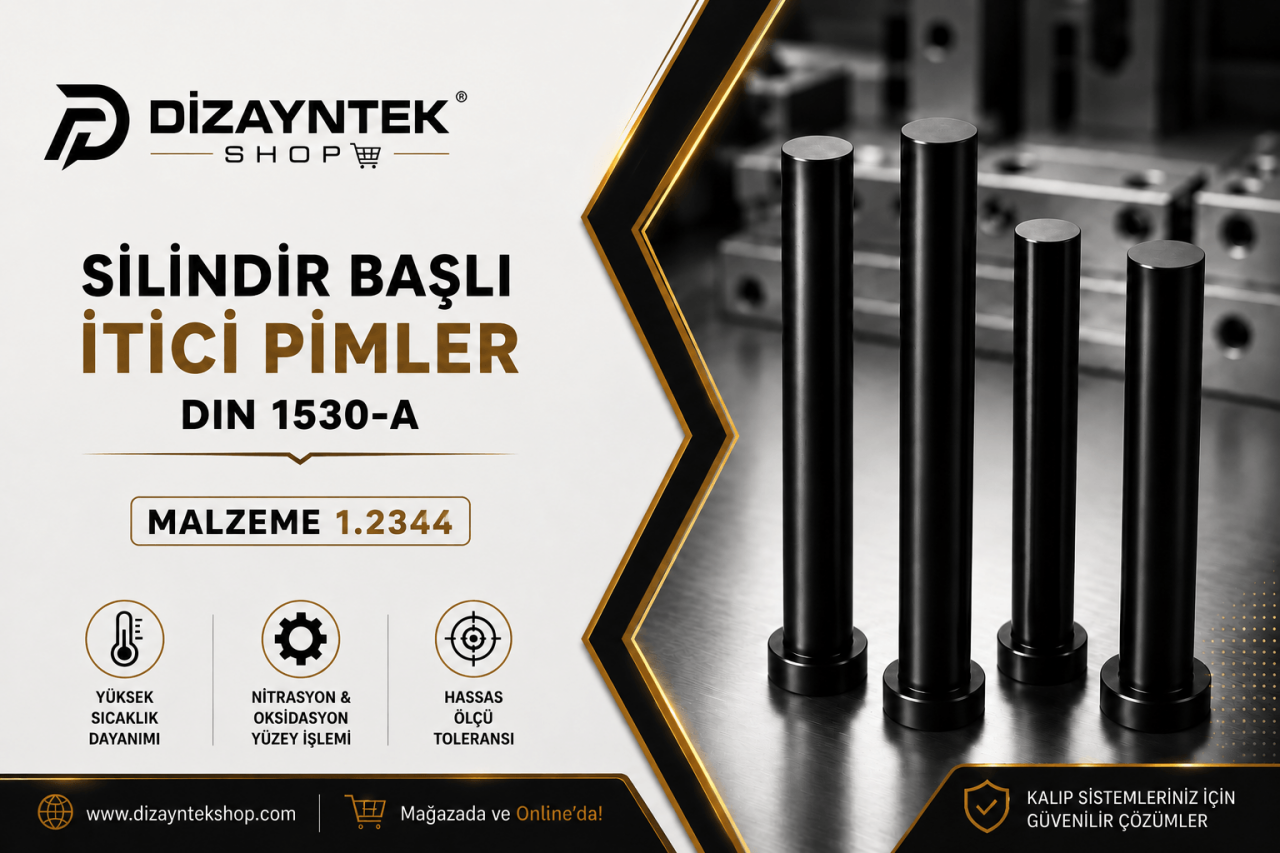 Silindir Başlı İtici Pimler: Özellikleri, Ölçüleri ve Kullanım Alanları