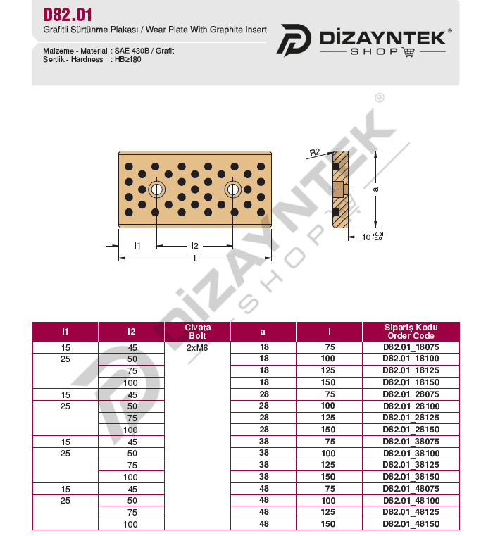Grafitli Sürtünme Plakası - D82.01