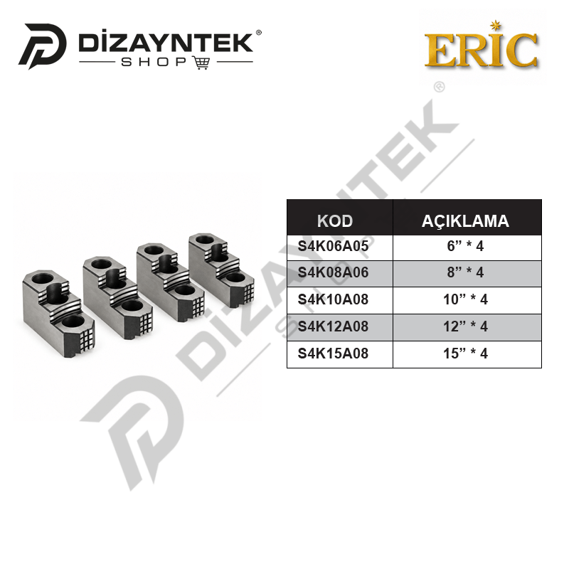 CNC Sert Ayak Takımı 4'lü Set - ERİC