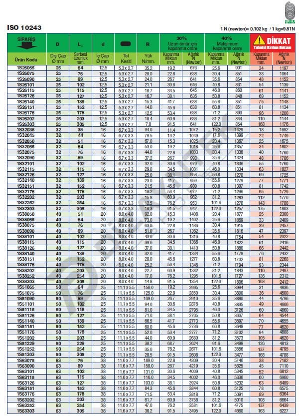 1S Yeşil Kalıp Yayı - Bordignon