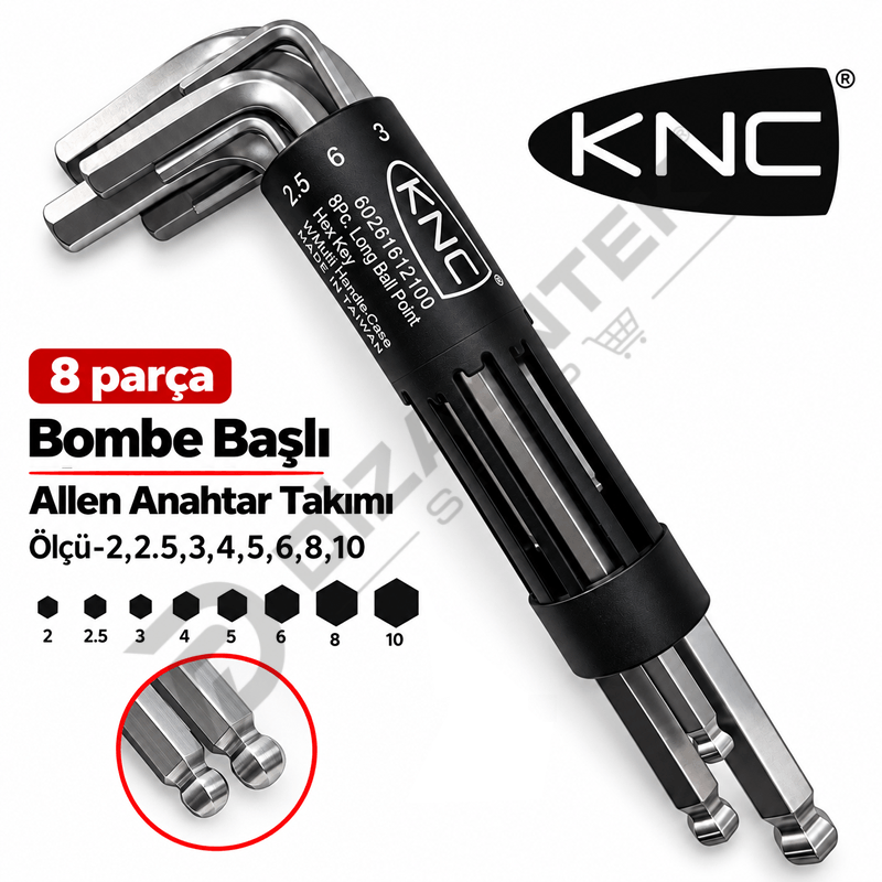 Bombe Başlı Allen Anahtar Takımı - KNC