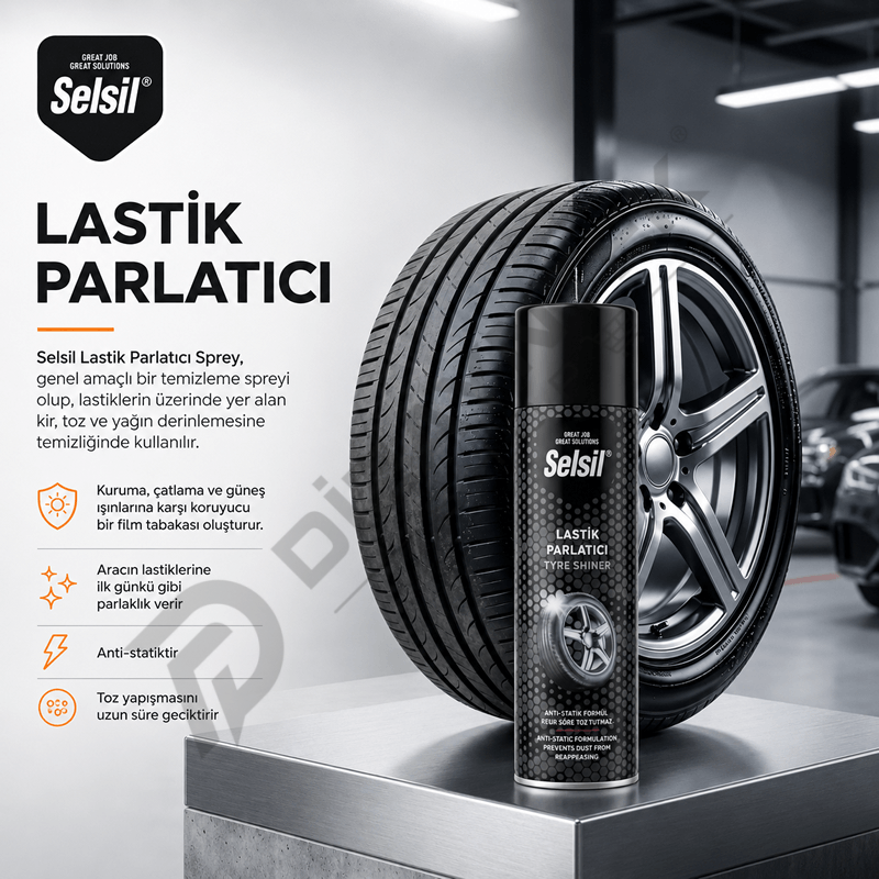 Lastik Parlatıcı Sprey 500ml - Selsil