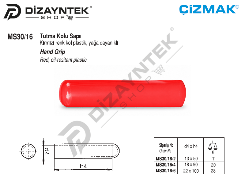 Tutma Kolu Sapı MS30/16 - Çizmak