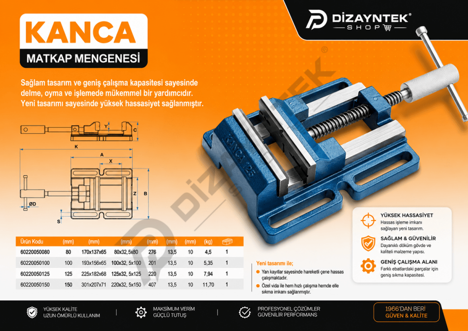 150mm Matkap Mengenesi - Kanca