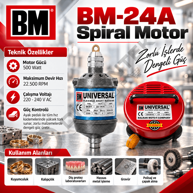 BM-24A Universal Spiral Motor 22.500 Devir / 500W