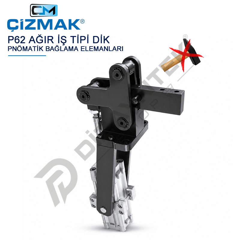 Ağır İş Tipi Dik Pnömatik Bağlama Elemanı P62 - Çizmak