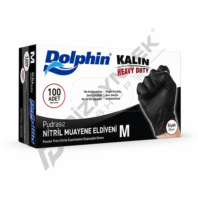 Nitril Eldiven Pudrasız Ekstra Kalın - Dolphin M