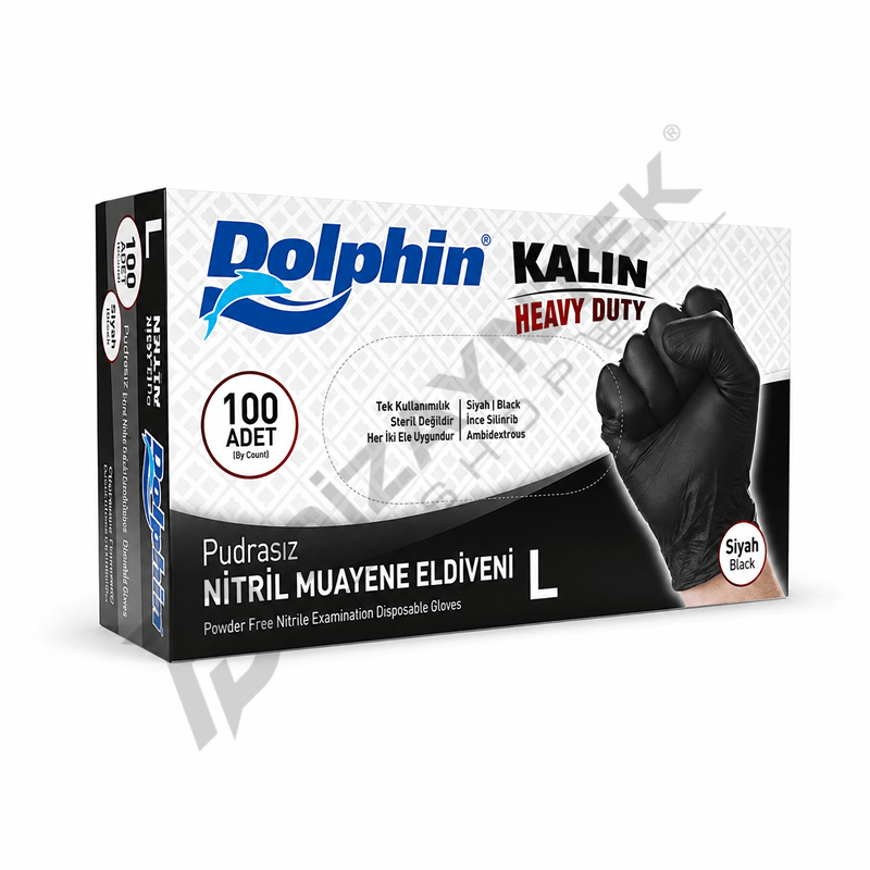 Nitril Eldiven Pudrasız Ekstra Kalın - Dolphin L