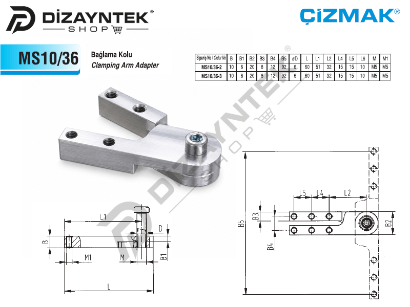 Bağlama Kolu MS10/36 - Çizmak