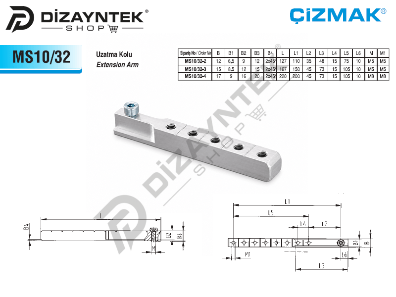 Uzatma Kolu MS10/32 - Çizmak