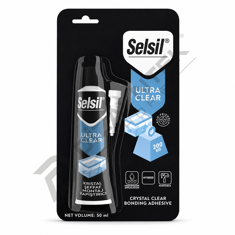 Ultra Clear Kristal Şeffaf Montaj Yapıştırıcı 50ml - Selsil