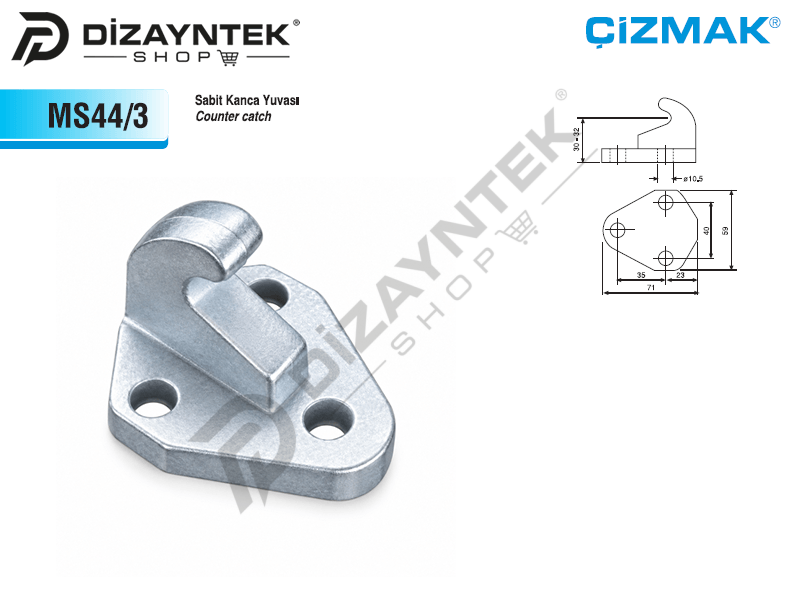 Sabit Kanca Yuvası MS44/3 - Çizmak