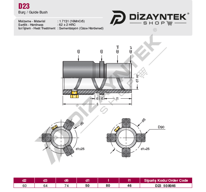 Ortadan Şapkalı Burç – Özel D23  50x80x46
