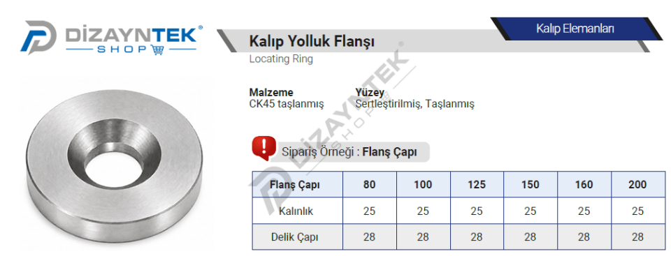 Kalıp Yolluk Flanşı Kalın Tip