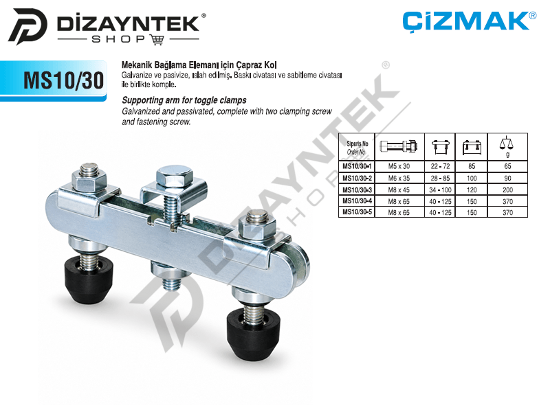 Mekanik Bağlama Elemanı Çapraz Kol MS10/30 - Çizmak