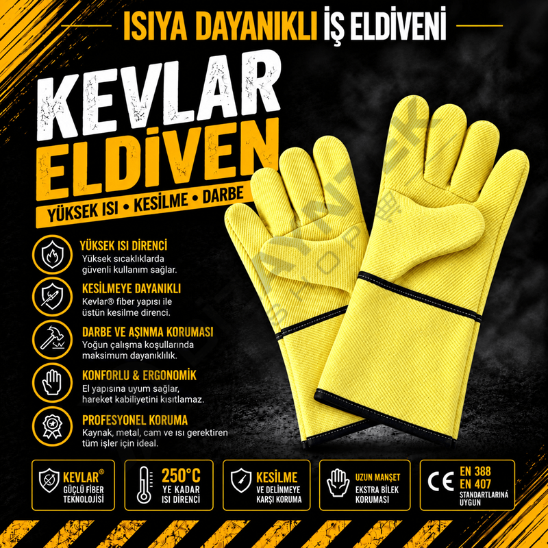 Kevlar Isıya Dayanıklı İş Eldiveni