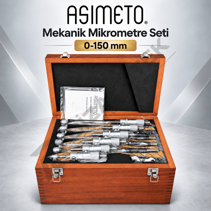 Mekanik Mikrometre Seti 0-150mm – 6 Parça - Asimeto