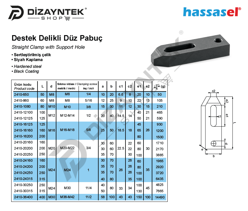 2410 Destek Delikli Düz Pabuç - Hassasel