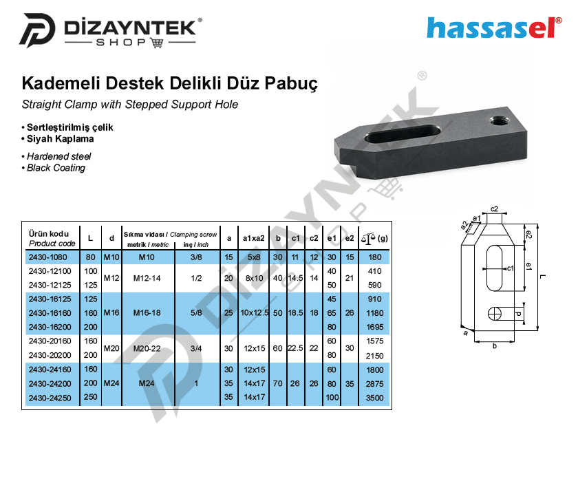 2430 Kademeli Destek Delikli Düz Pabuç - Hassasel