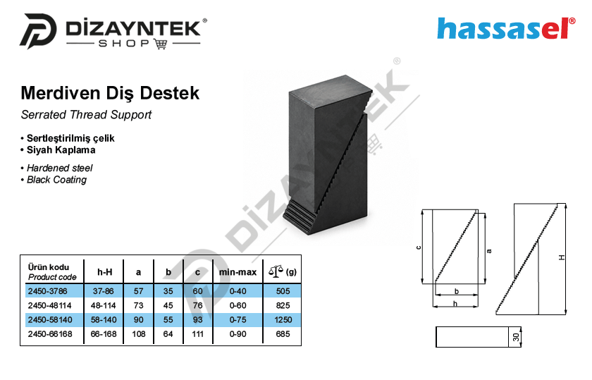 2450 Merdiven Diş Destek - Hassasel