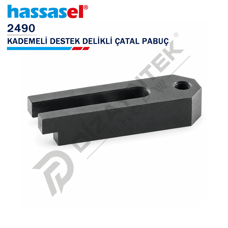 2490 Kademeli Destek Delikli Çatal Pabuç - Hassasel