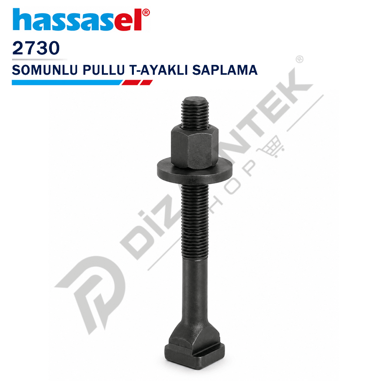 2730 Somunlu Pullu T-Ayaklı Saplama - Hassasel