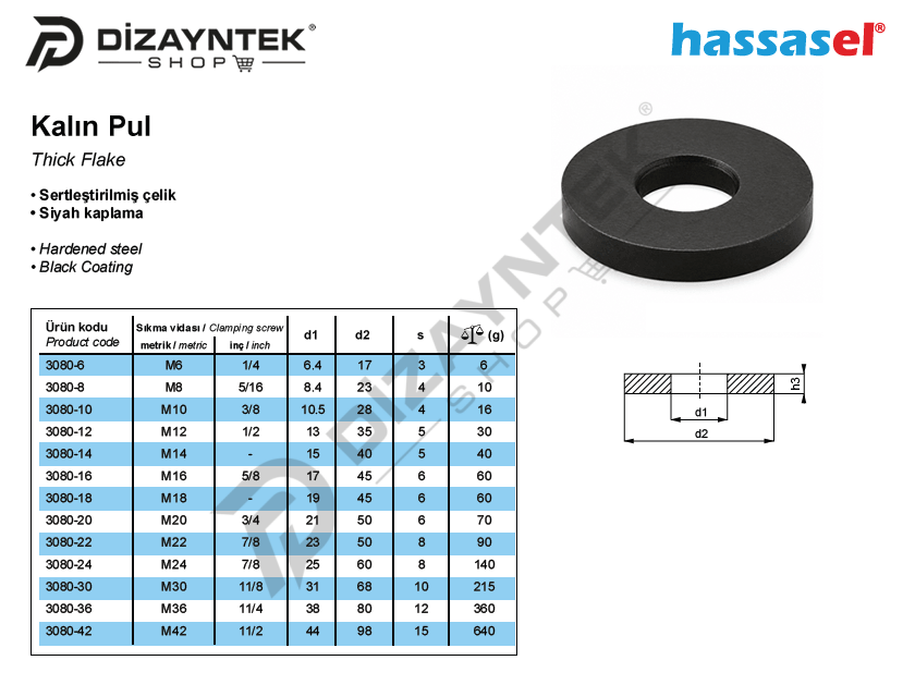 3080 Kalın Pul - Hassasel
