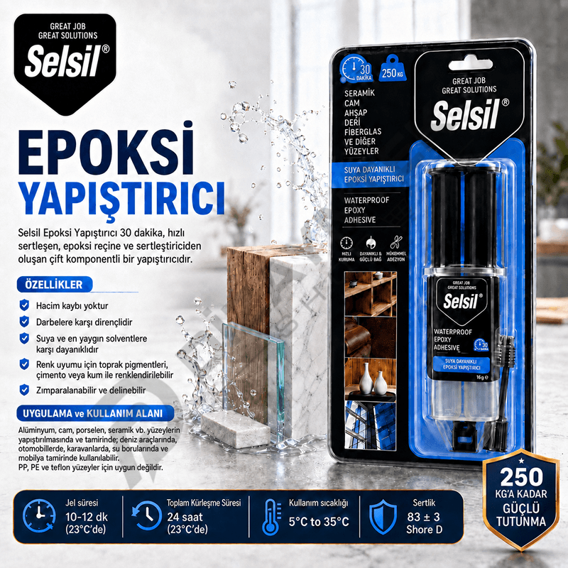 Suya Dayanıklı Epoksi Yapıştırıcı 28gr - Selsil