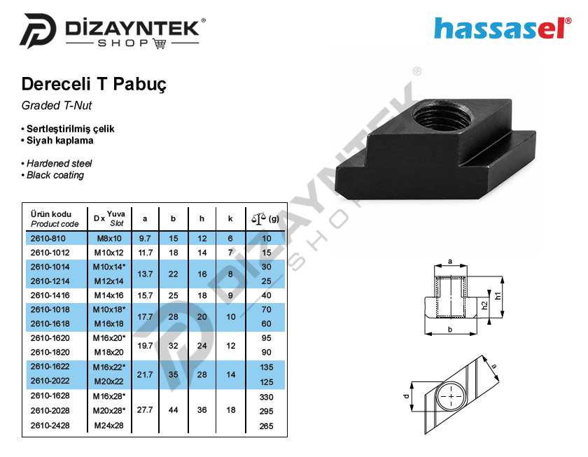 2610 Dereceli T-Pabuç - Hassasel