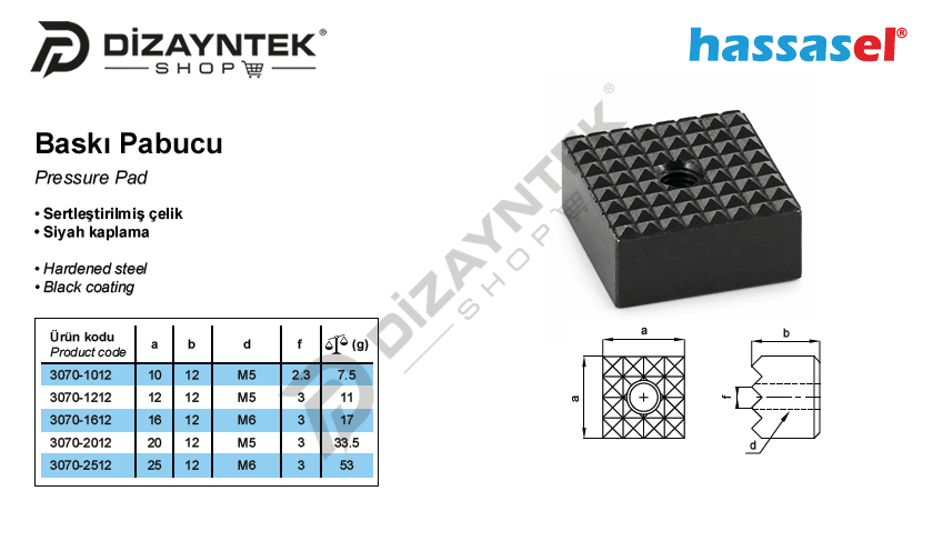 3070 Baskı Pabucu - Hassasel