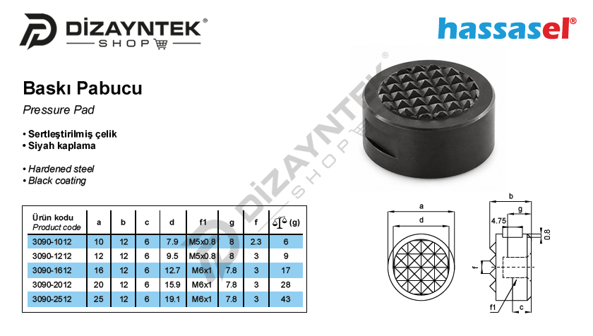 3090 Baskı Pabucu - Hassasel