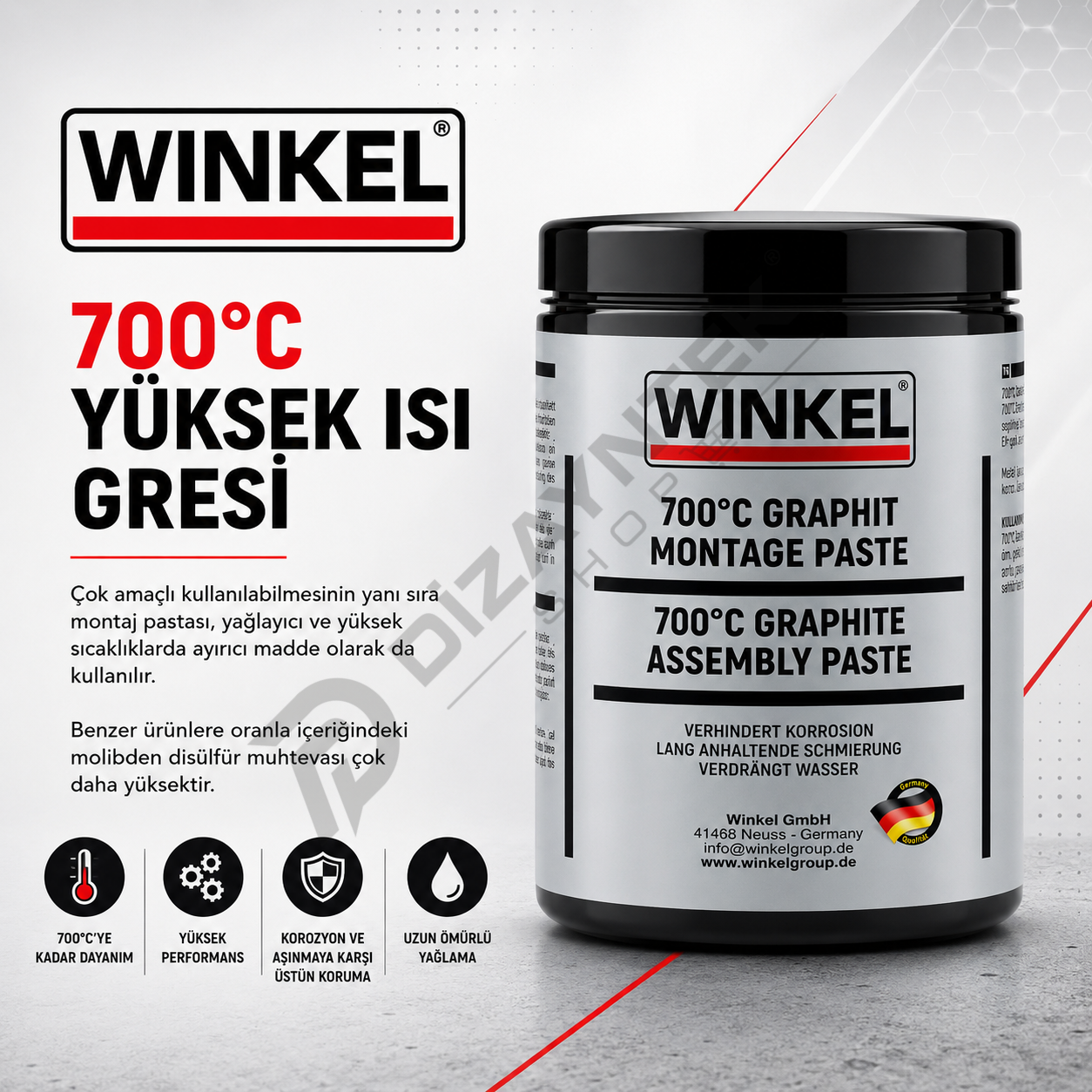 Yüksek Isı Gresi 700°C  1 Kg - Winkel
