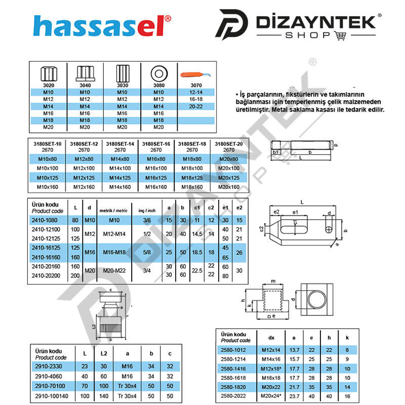 Vidalı Yükselticili Bağlama Set - Hassasel
